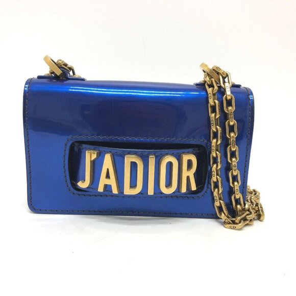 CHRISTIAN DIOR chain bag Shoulder Bag Blue/GoldHardware - Picture 1 of 15